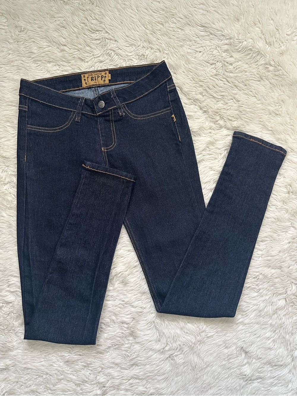 Tripp NYC Jeans Super Skinny Low-Rise Jegging Punk Alt Dark Wash Juniors Sz 3